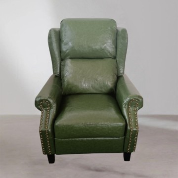 Fauteuil en cuir vert Wing avec massage et dossier chauffant