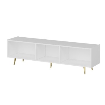 Meuble TV 3 portes blanc Jose gold details 180x42x50h