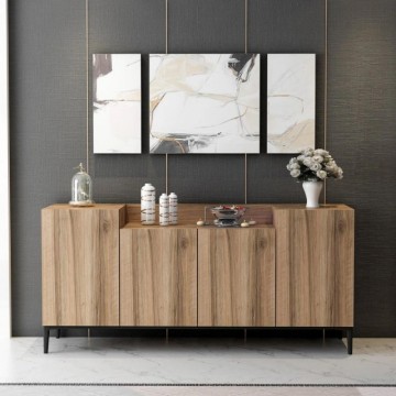 Ellaria buffet 4 portes en noyer 160x42x75h