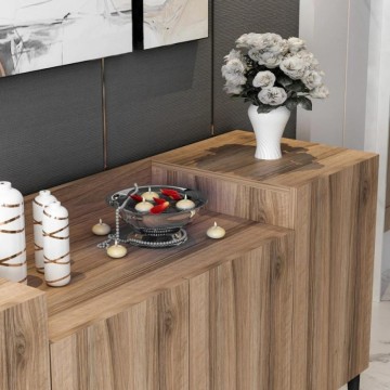 Ellaria buffet 4 portes en noyer 160x42x75h
