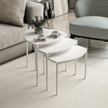 Trois tables d'appoint Lenny blanches