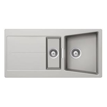 Smeg LC102AL évier à encastrer en aluminium avec 2 cuves et égouttoir réversible 100x50