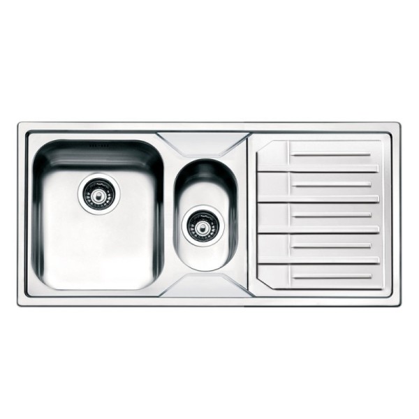 Smeg LP102D2 évier semi-encastré en acier inoxydable avec 2 cuves et égouttoir à droite 100x50 Smeg LP102D2 évier semi-encastré en acier inoxydable avec 2 cuves et égouttoir à droite 100x50