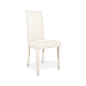 Chaise Nancy en simili-cuir couleur crème