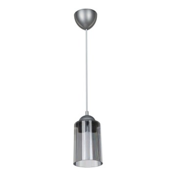 Plafonnier avec abat-jour cylindrique en plastique fumé Optique ASZ1027