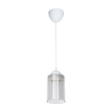 Plafonnier avec abat-jour cylindrique en plastique transparent Optical ASZ1025