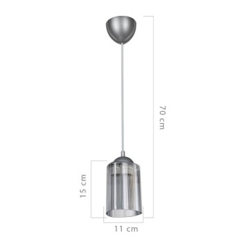 Plafonnier avec abat-jour triangulaire en plastique fumé Optique MDL3871