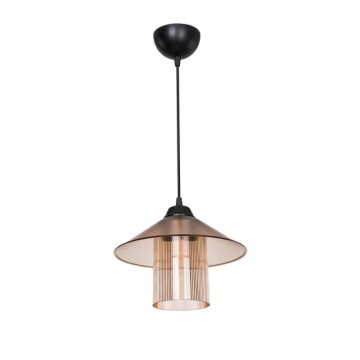 Lampe suspendue de style vintage diffuseur et abat-jour ambre Inka ASZ1464