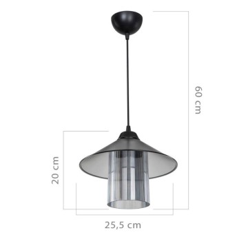 Diffuseur de lampe suspendue de style vintage et abat-jour fumé Inka ASZ1463