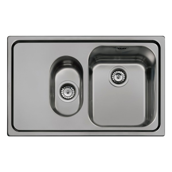 Smeg SP7915SN évier à encastrer en acier inoxydable noir avec 2 cuves et égouttoir à gauche 79x50 Smeg SP7915SN évier à encastrer en acier inoxydable noir avec 2 cuves et égouttoir à gauche 79x50