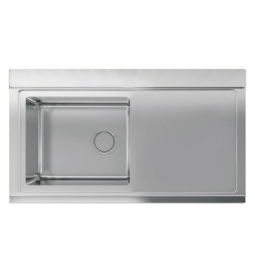 Smeg LRX901D 90x50 Smeg LRX901D évier encastrable en acier inoxydable brossé avec 1 cuve et égouttoir à droite