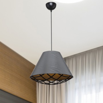 Plafonnier moderne avec abat-jour en tissu anthracite Ayda ASZ1560