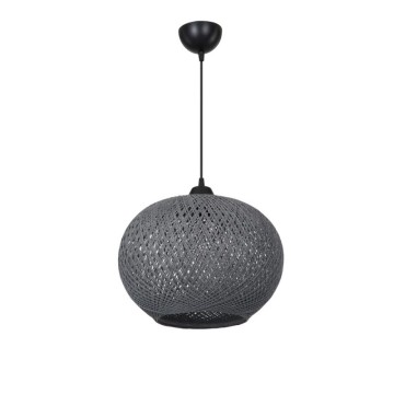 Plafonnier avec abat-jour en corde tressée anthracite Yumak MDL4745