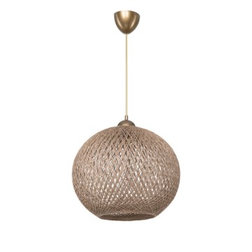 Plafonnier avec abat-jour en corde tressée beige Yumak MDL4746