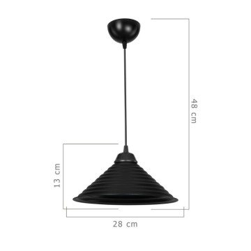 Sava ASZ1617 plafonnier avec abat-jour en métal noir