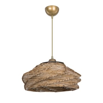 Plafonnier en papier tressé marron de style rustique Risa MDL4940