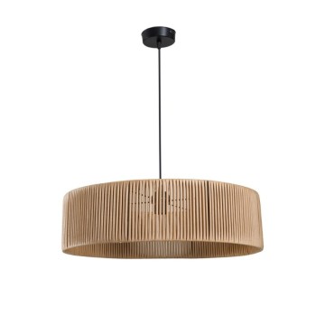 Plafonnier en papier à effet bambou café rustique Roya ASZ1747