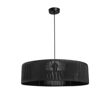 Roya ASZ1749 Plafonnier rustique en papier noir à effet bambou