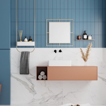 Miroir carré d'angle avec double cadre en métal doré