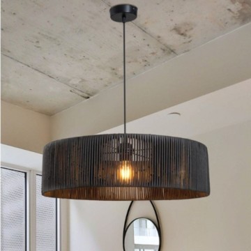 Roya ASZ1749 Plafonnier rustique en papier noir à effet bambou