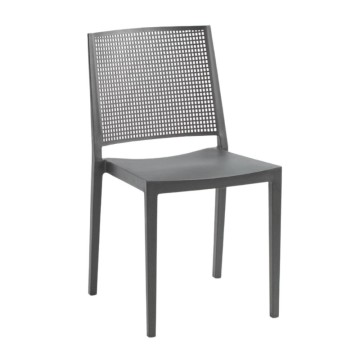 Chaise grillagée en polypropylène gris