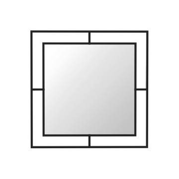 Miroir carré d'angle avec double cadre en métal noir