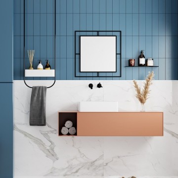 Miroir carré d'angle avec double cadre en métal noir