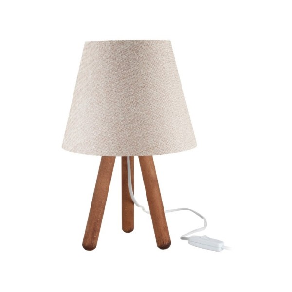 Lampe de table tripode en noyer et abat-jour en pin beige ASZ1452 Lampe de table tripode en noyer et abat-jour en pin beige ASZ1452