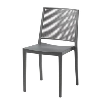 Chaise grillagée en polypropylène gris