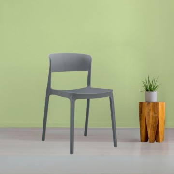 Chaise en polypropylène gris foncé Diaspro design moderne