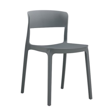 Chaise en polypropylène gris foncé Diaspro design moderne