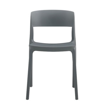 Chaise design moderne en polypropylène gris foncé Diaspro