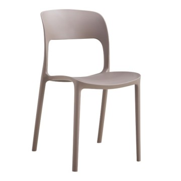 Chaise Berillo design moderne en polypropylène gris tourterelle