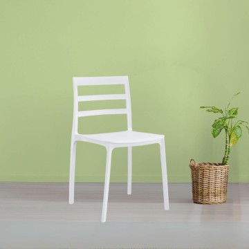 Dossier de chaise en polypropylène blanc bandes horizontales Galena