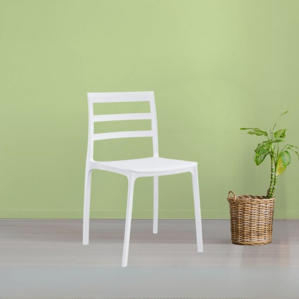 Dossier de chaise en polypropylène blanc bandes horizontales Galena Dossier de chaise en polypropylène blanc bandes horizontales Galena