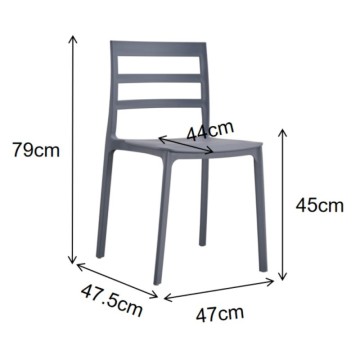 Dossier de chaise en polypropylène blanc bandes horizontales Galena