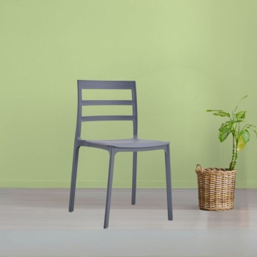 Dossier de chaise en polypropylène gris foncé bandes horizontales Galena
