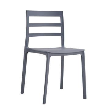 Dossier de chaise en polypropylène gris foncé bandes horizontales Galena