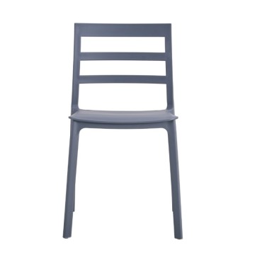 Dossier de chaise en polypropylène gris foncé bandes horizontales Galena