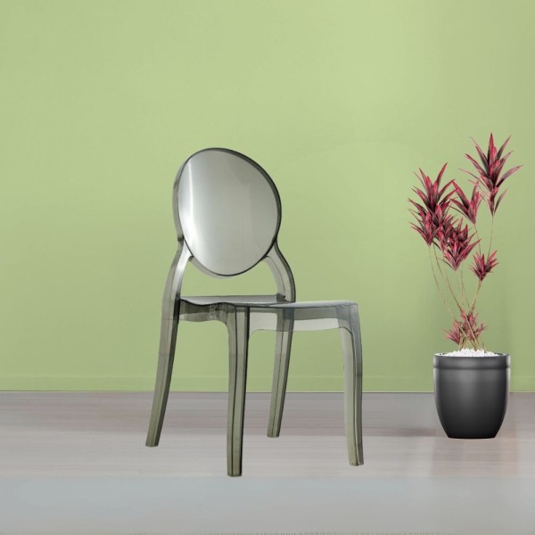 Chaise en polyéthylène transparent fumé Ematite Chaise en polyéthylène transparent fumé Ematite