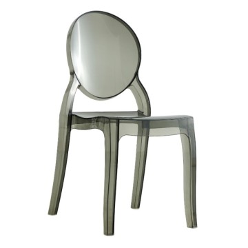 Chaise en polyéthylène transparent fumé Ematite