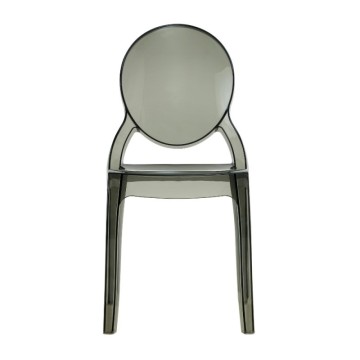 Chaise en polyéthylène transparent fumé Ematite
