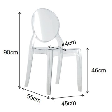 Chaise en polyéthylène transparent fumé Ematite