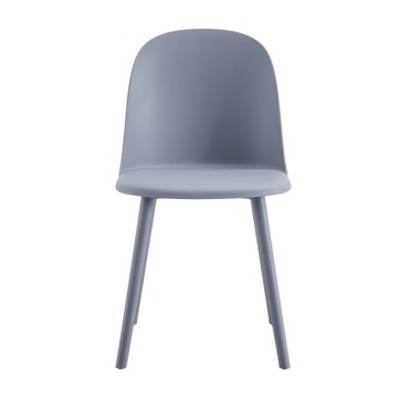 Chaise en polypropylène gris foncé avec dossier enveloppant Opale