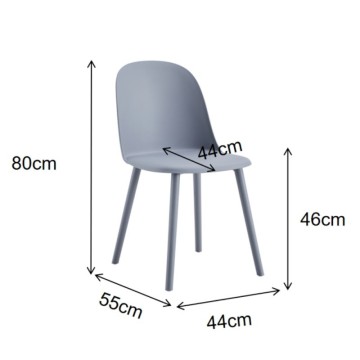 Chaise en polypropylène gris foncé avec dossier enveloppant Opale