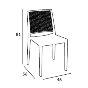 Chaise grillagée en polypropylène gris