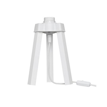 Lampe à poser sur trépied blanc et abat-jour en tissu beige PIKOBI2634