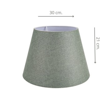 Lampe à poser base blanche et abat-jour en tissu couleur verte LAGUNAH372638