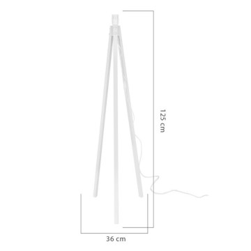Lampadaire tripode en bois et abat-jour en papier tressé effet bambou couleur café RODIBI1751