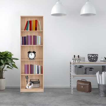 Bibliothèque en chêne 5 étagères Nepo 60x34x197H